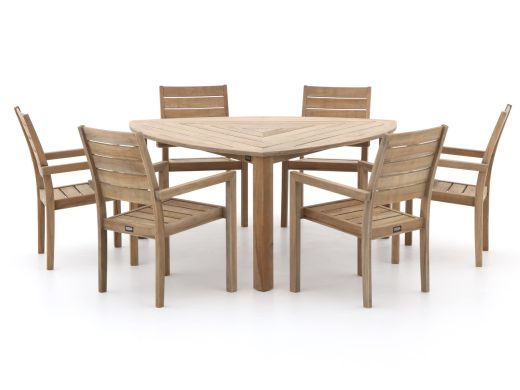 ROUGH-S 170 cm Gartenmöbel-Set 7-teilig stapelbar