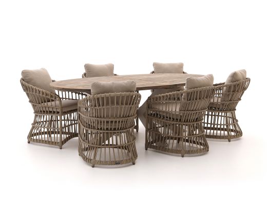 Intenso Cameri/ROUGH-Y Ellips 240 cm Gartenmöbel-Set 7-teilig