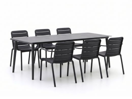 Forza Narni/Sora 220 cm Gartenmöbel-Set 7-teilig stapelbar