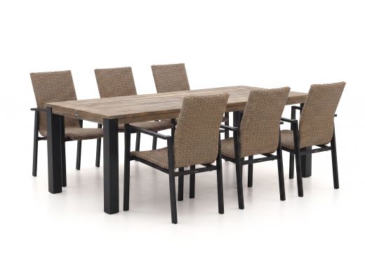 Manifesto Villongo/ROUGH-S 220 cm Gartenmöbel-Set 7-teilig stapelbar