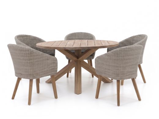 Intenso Tropea/ROUGH-Y ø 150 cm Gartenmöbel-Set 6-teilig