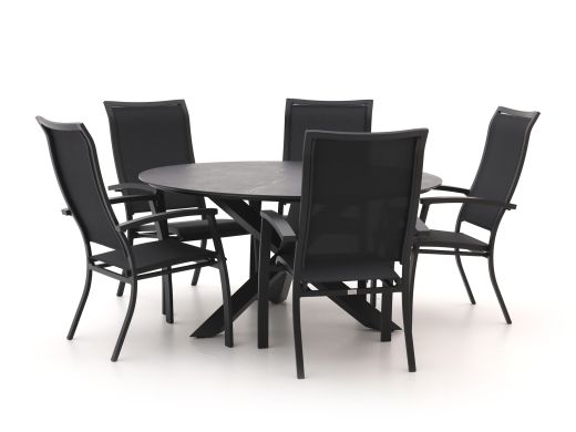 Bellagio Lugo/Lodola ø 150 cm Gartenmöbel-Set 6-teilig stapelbar