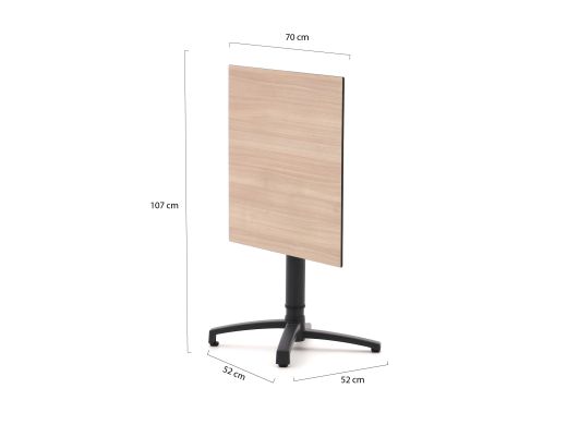 Bellagio Canzo Klapptisch 70x70x73/109 cm verstellbar - Kunststoff