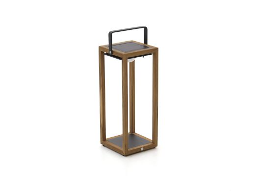 SUNS Tom Solar-Laterne 21x22x54 cm - Natural Teak/Matt Royal Grey