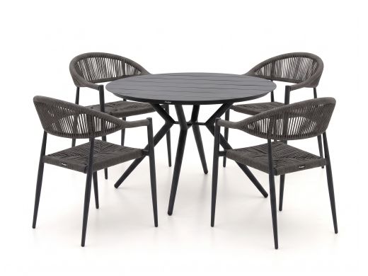Manifesto Belpasso/Sora ø 127 cm Gartenmöbel-Set 5-teilig stapelbar