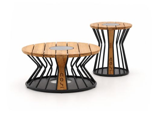 Cosilumia Beistelltisch-Set ø 70 cm (H: 41 cm)/ø 52 cm (H: 60 cm) - Teakholz