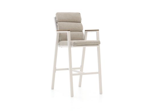 Bellagio Bertinoro Barhocker Outdoor stapelbar - Weiß - Ekrü - Aluminium