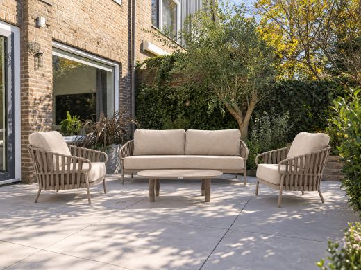 Tierra Outdoor Nuri/Moretti Sessel-Sofa Lounge-Set 4-teilig 5-Sitzer
