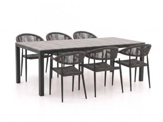 Manifesto Belpasso/Fidenza 220 cm Gartenmöbel-Set 7-teilig stapelbar