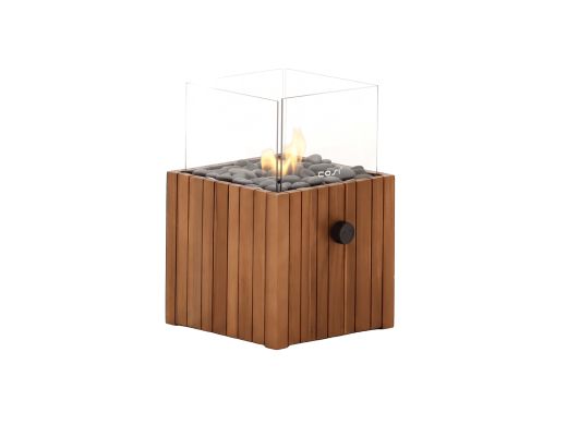 Cosiscoop Timber square Tischkamin 20x20x30 cm - Teakholz