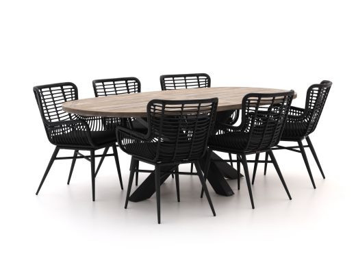 Intenso Asti/Rough-Y Ellips 240 cm Gartenmöbel-Set 7-teilig