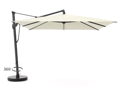 Glatz Sombrano S+ Easy Ampelschirm 350x350 cm - Ekrü (158) (inkl. Shadowline Schirmständer 140 kg) (inkl. Schutzhülle) (Gestell = Anthrazit)