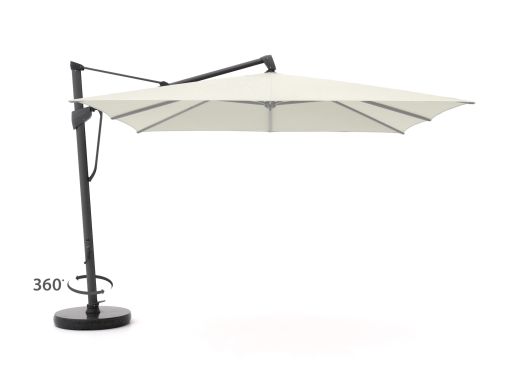 Glatz Sombrano S+ Easy Ampelschirm 300x300 cm - Ekrü (158) (inkl. Shadowline Schirmständer 140 kg) (inkl. Schutzhülle) (Gestell = Anthrazit)