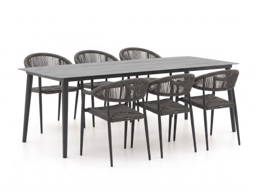 Manifesto Belpasso/Sora 220 cm Gartenmöbel-Set 7-teilig stapelbar