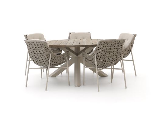 Manifesto Novara/ROUGH-Y ø 150 cm Gartenmöbel-Set 6-teilig