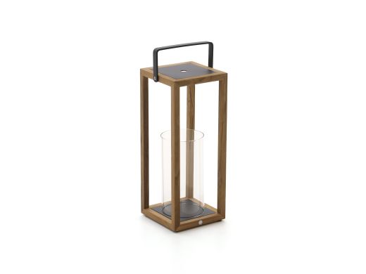SUNS Sam Laterne 20x22x53 cm - Natural Teak/Matt Royal Grey