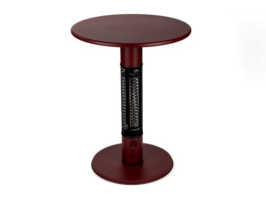 Monti HeatLine Pulse Gartentisch mit Heizstrahler 1500 W ø 60 cm (h: 75 cm) - Rot