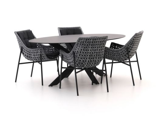 Manifesto Novara/Furato ellips 200 cm Gartenmöbel-Set 5-teilig
