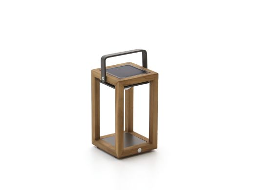 SUNS Tom Solar-Laterne 16x17x28 cm - Natural Teak/Slate Brown
