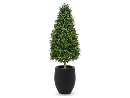 Designplants/Luca Lifestyle Buchsbaum Tower Kunstpflanze (h:140 cm) mit Grigio Tall Balloon Blumentopf - Grün (UV beständig) (Blumentopf = Anthracite)