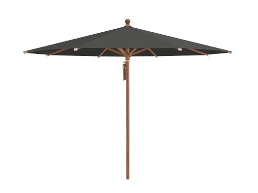 Glatz Piazza Sonnenschirm ø 300 cm - Anthrazit (155) (exkl. Schirmständer) (Gestell = Teak Look)