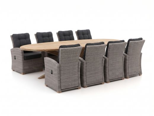 Intenso Mazzano/ROUGH-Y Ellips 280 cm Gartenmöbel-Set 9-teilig verstellbar