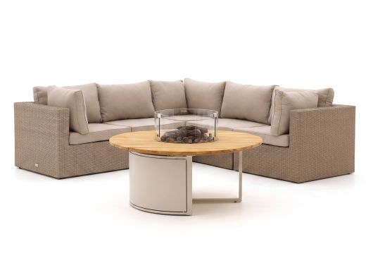 Forza Cecita/Cosiloft Ecklounge-Set mit Feuertisch 6-teilig