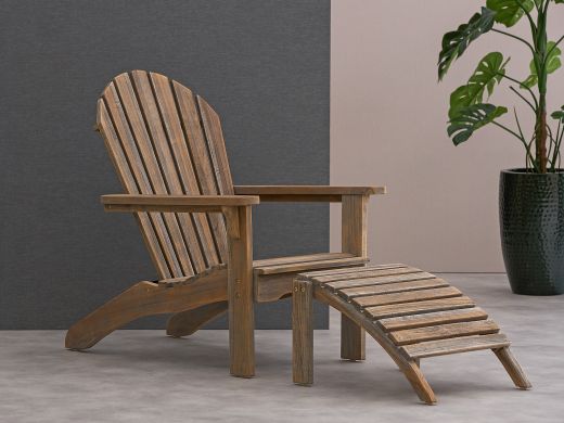 ROUGH-S Adirondack Gartensessel mit Hocker