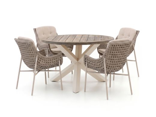 Manifesto Novara/ROUGH-Y ø 120 cm Gartenmöbel-Set 5-teilig