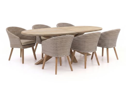 Intenso Tropea/ROUGH-Y Ellips 240 cm Gartenmöbel-Set 7-teilig