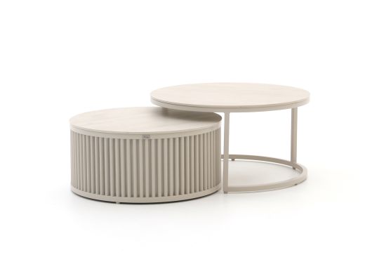 Bellagio Oriago Lounge Gartentisch-Set ø 85 cm (h:45 cm)/ø 78 cm (h:36 cm)