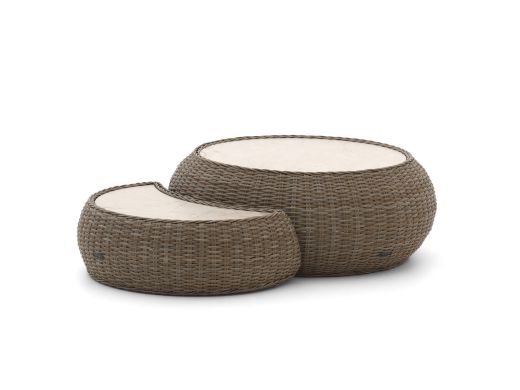 Intenso Santa Ninfa Loungetisch-Set ø 101 cm/41x82x22 cm