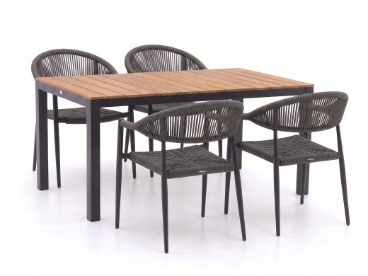 Manifesto Belpasso/Fidenza 160 cm Gartenmöbel-Set 5-teilig stapelbar