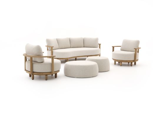 Zavelli Soffice Sessel-Sofa Lounge-Set 5-teilig drehbar 5-Sitzer