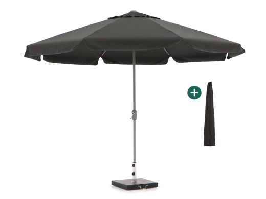 Shadowline Aruba Sonnenschirm ø 350 cm - Charcoal Black (inkl. 60 kg Sonnenschirmständer) (inkl. Schutzhülle)