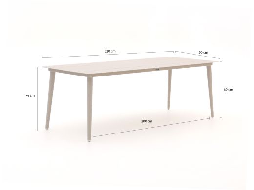 Manifesto Cavone/Sora 220 cm Gartenmöbel-Set 7-Teilig Stapelbar