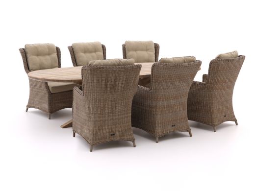 Intenso Milano/ROUGH-Y Ellips 280 cm Dining-Lounge Gartenmöbel-Set 7-teilig