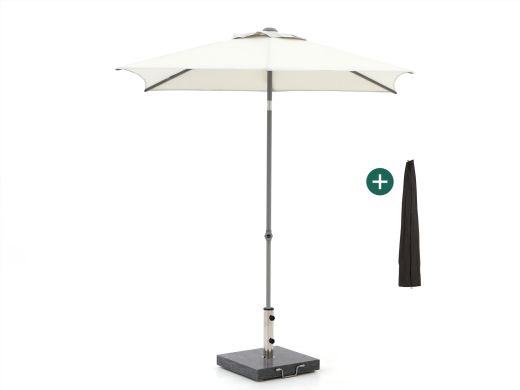 Shadowline Push-up Sonnenschirm 210x150 cm - Light Grey (inkl. 35 kg Sonnenschirmständer) (inkl. Schutzhülle)