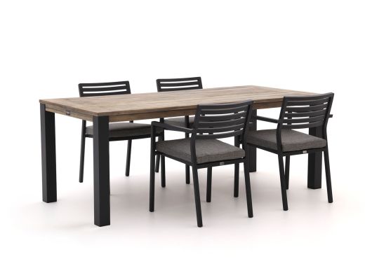 Bellagio Rumo/ROUGH-S 160 cm Gartenmöbel-Set 5-teilig Stapelbar