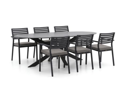 Bellagio Rumo/Furato Ellips 200 cm Gartenmöbel-Set 7-teilig stapelbar