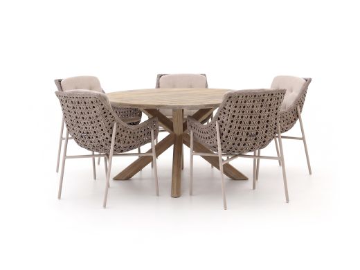 Manifesto Novara/ROUGH-Y ø 150 cm Gartenmöbel-Set 6-teilig