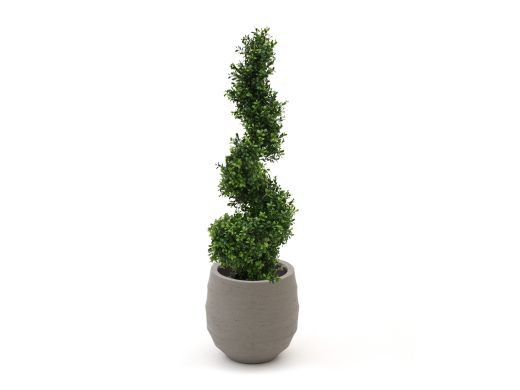 Designplants/Luca Lifestyle Buxus Spirale Kunstbaum (h:100 cm) mit Bordo Balloon Blumentopf - Grün (UV beständig) (Blumentopf = Clay)