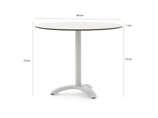 Forza Narni/Canzo ø 80 cm Gartenmöbel-Set 5-teilig stapelbar