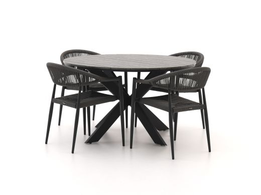 Manifesto Belpasso/Fidenza ø 126 cm Gartenmöbel-Set 5-teilig stapelbar