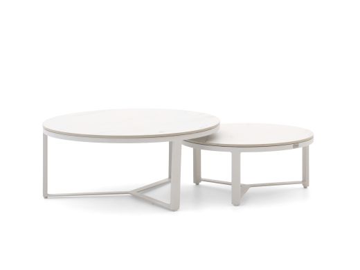 Bellagio Ficarolo Lounge Gartentisch-Set ø 85 cm (h:35 cm)/ø 65 cm (h:30 cm)