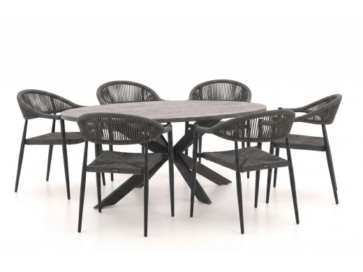 Manifesto Belpasso/Fidenza oval 180 cm Gartenmöbel-Set 7-teilig stapelbar