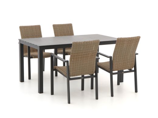 Manifesto Villongo/Menzano 160 cm Gartenmöbel-Set 5-teilig stapelbar