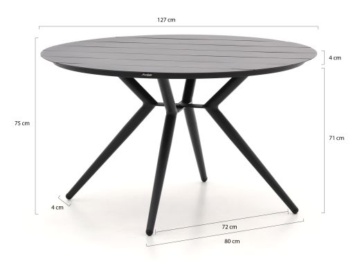 Manifesto Belpasso/Sora ø 127 cm Gartenmöbel-Set 5-teilig stapelbar