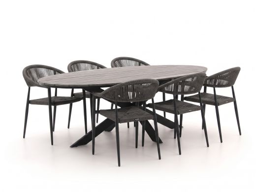Manifesto Belpasso/Fidenza oval 220 cm Gartenmöbel-Set 7-teilig stapelbar