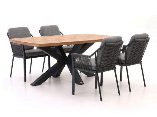 Tierra Outdoor Liv/Induno dänisch oval 180 cm Gartenmöbel-Set 5-teilig stapelbar